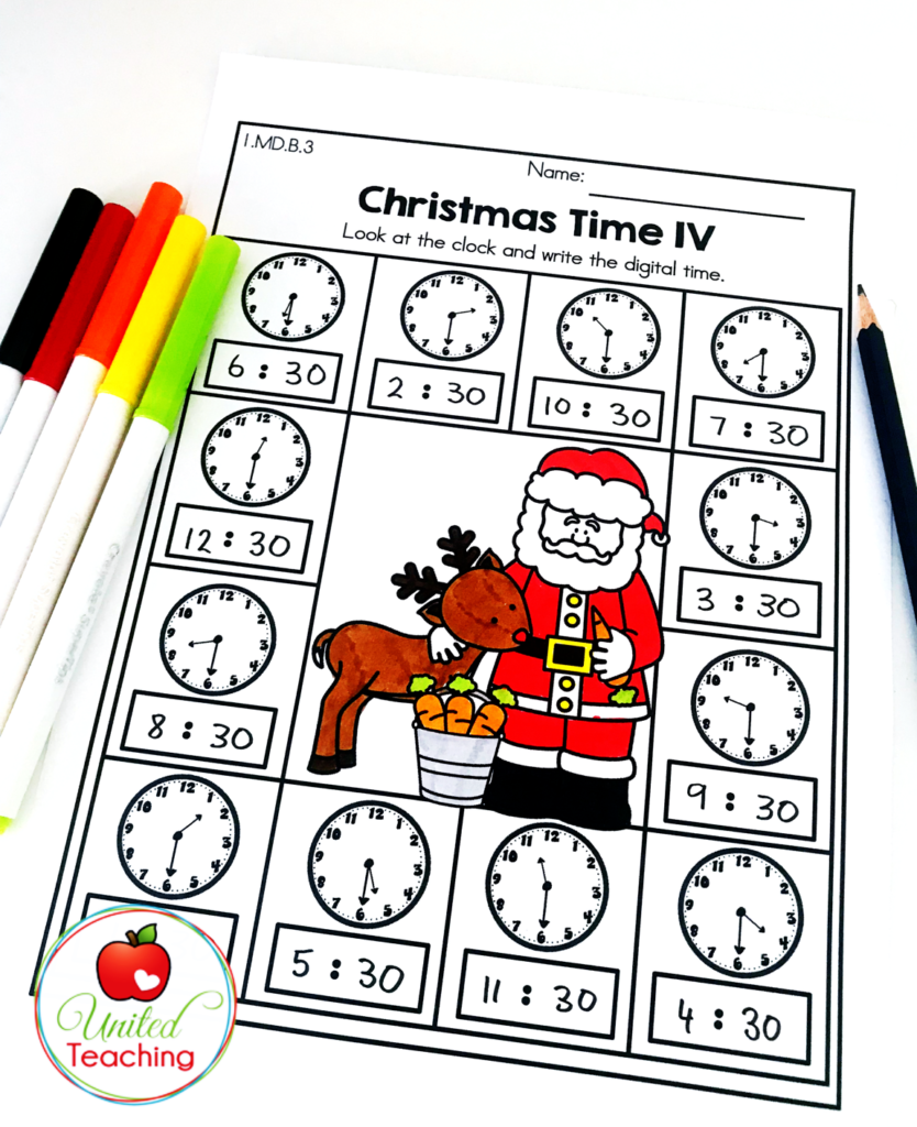 christmas math and literacy 1st grade no prep activities